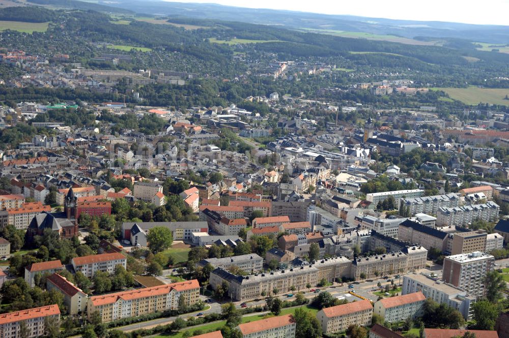 Plauen von oben - Blick auf die Stadt Plauen