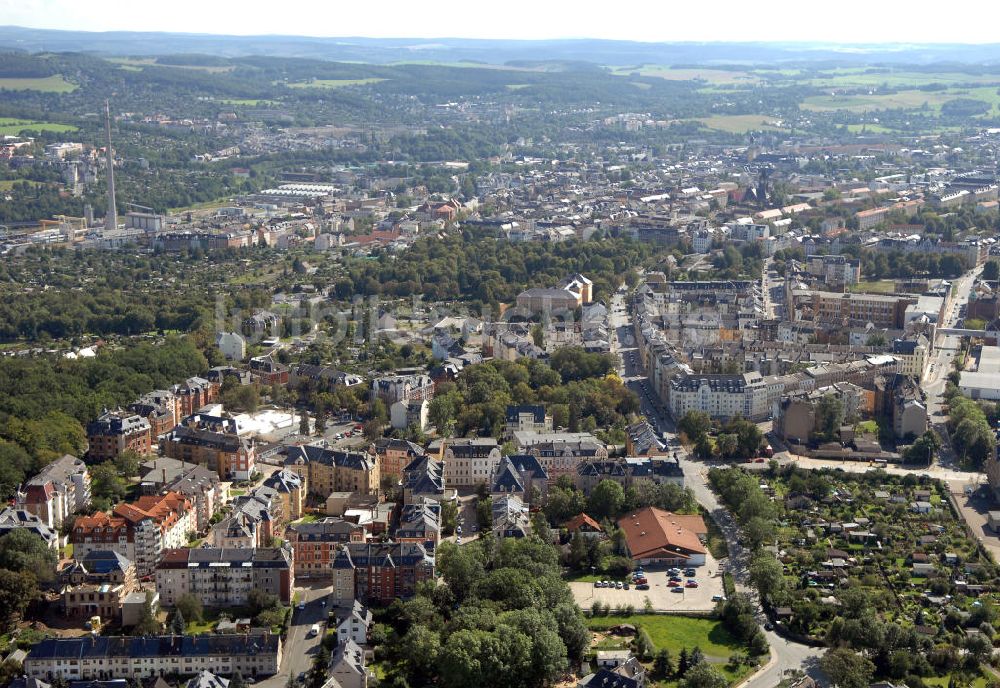 Luftbild Plauen - Blick auf die Stadt Plauen