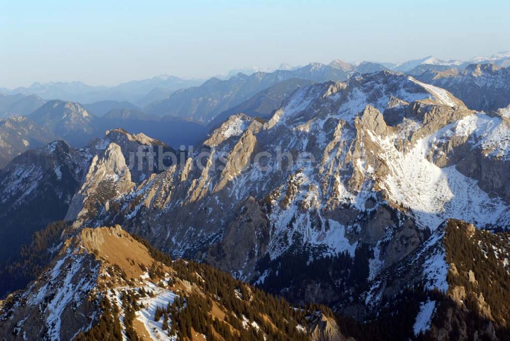 Luftbild Schwangau - Blick auf den Tegelberg in den Bayerischen Alpen