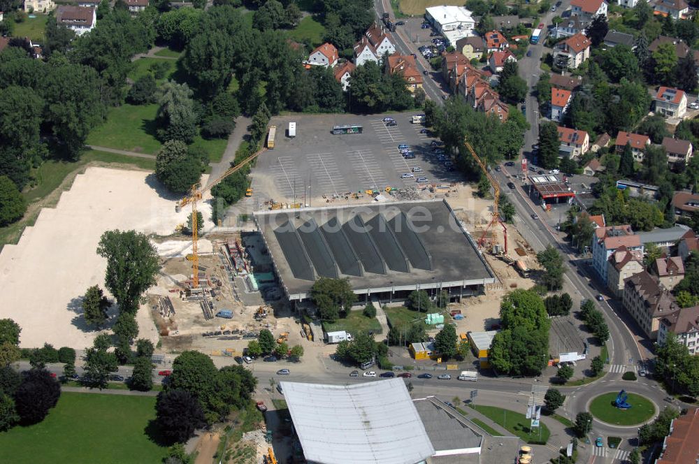 Luftaufnahme Göppingen - Blick auf die im Umbau befindliche Hohenstaufenhalle in Göppingen