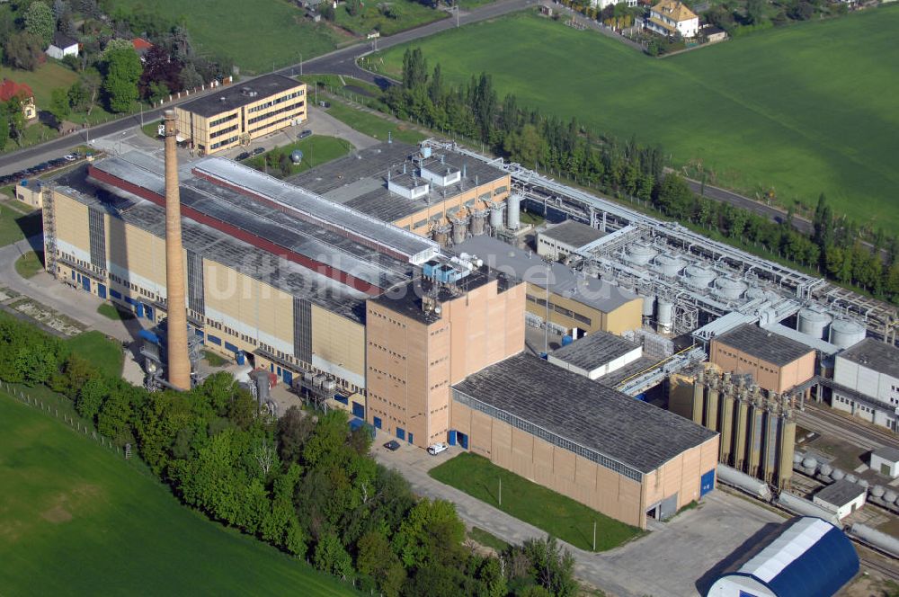 Luftbild Wurzen - Blick auf die Wasserglasfabrik PQ Potters Europe GmbH in Wurzen
