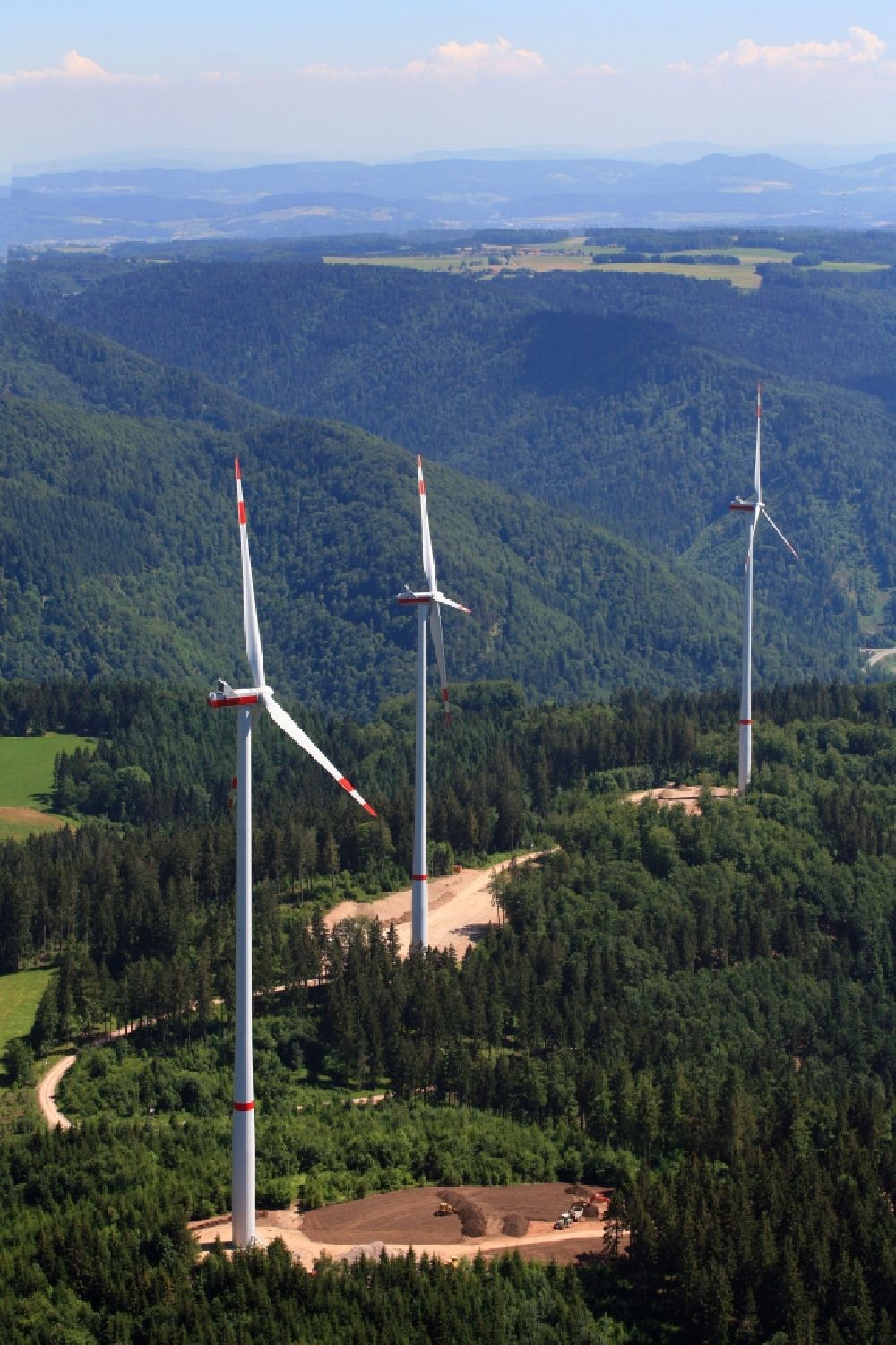 Luftaufnahme Hasel - Blick vom Windpark Glaserkopf zum Hotzenwald im Südschwarzwald in Hasel im Bundesland Baden-Württemberg