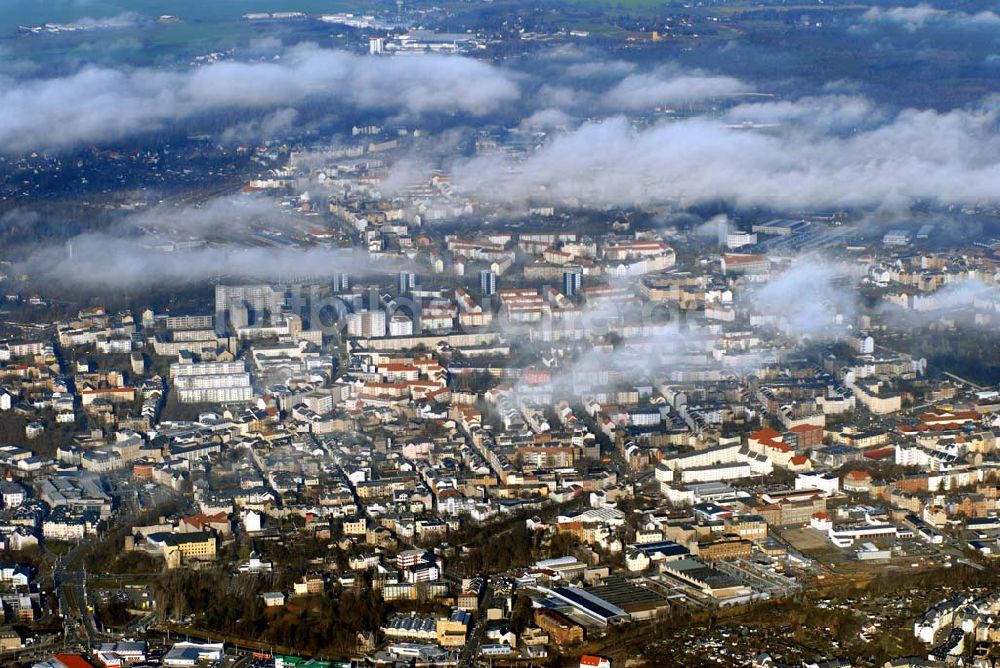 Luftaufnahme Plauen - Blick auf das winterliche Plauen im Bereich des Ortsteiles Brand.