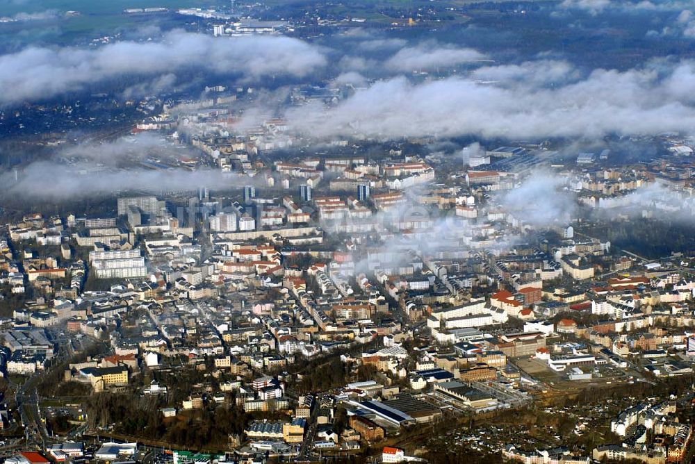 Plauen von oben - Blick auf das winterliche Plauen im Bereich des Ortsteiles Brand.