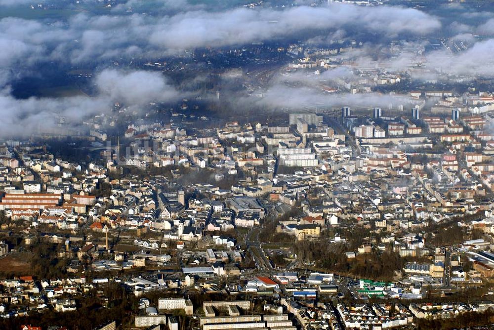 Luftbild Plauen - Blick auf das winterliche Plauen im Bereich des Ortsteiles Brand.
