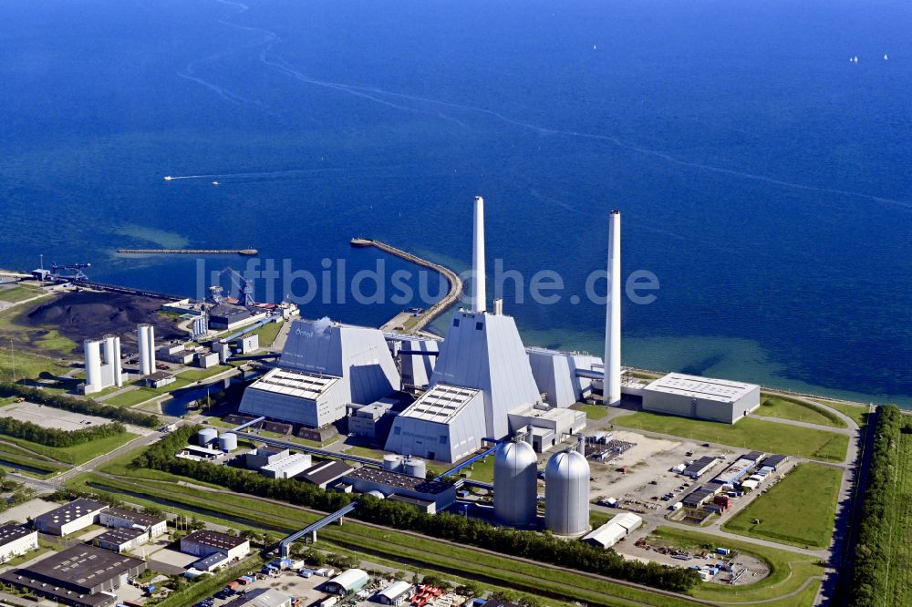Luftbild Hvidovre - Blockheizkraftwerk - regionalen Heizkraftwerkes Avedøreværket in Hvidovre in Region Hovedstaden, Dänemark
