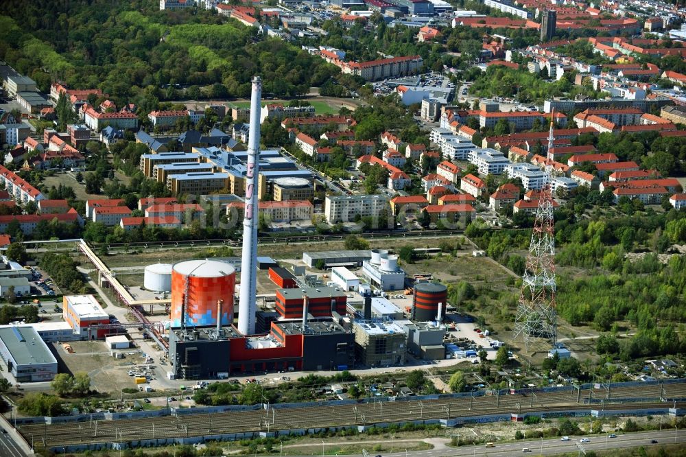 Halle (Saale) aus der Vogelperspektive: Blockheizkraftwerk - regionalen Heizkraftwerkes an der Dieselstraße in Halle (Saale) im Bundesland Sachsen-Anhalt, Deutschland