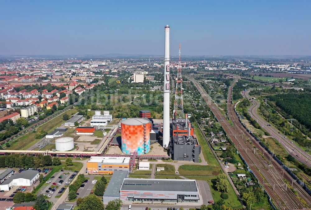 Luftaufnahme Halle (Saale) - Blockheizkraftwerk - regionalen Heizkraftwerkes an der Dieselstraße in Halle (Saale) im Bundesland Sachsen-Anhalt, Deutschland