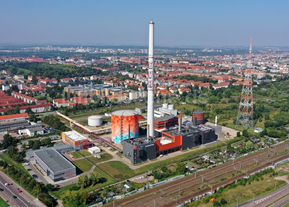 Halle (Saale) von oben - Blockheizkraftwerk - regionalen Heizkraftwerkes an der Dieselstraße in Halle (Saale) im Bundesland Sachsen-Anhalt, Deutschland