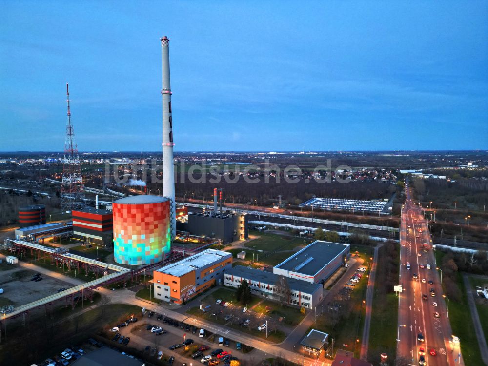 Halle (Saale) von oben - Blockheizkraftwerk - regionalen Heizkraftwerkes an der Dieselstraße in Halle (Saale) im Bundesland Sachsen-Anhalt, Deutschland
