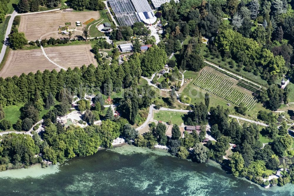 Luftaufnahme Konstanz - Blumeninsel Mainau im Bodensee im Bundesland Baden-Württemberg