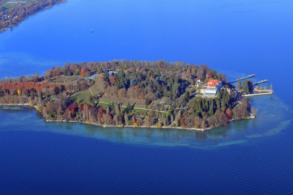 Luftbild Mainau - Bodensee-Insel Mainau im Überlanger See des Bodensees in Konstanz im Bundesland Baden-Württemberg
