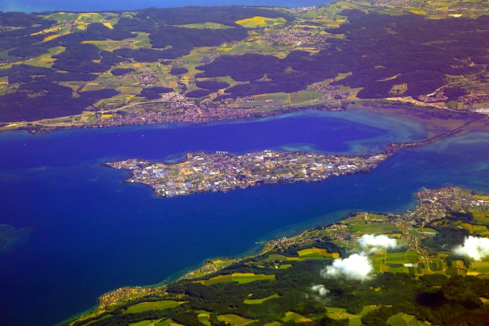 Luftbild Reichenau - Bodensee mit der Insel Reichenau im Untersee im Bundesland Baden-Württemberg, Deutschland
