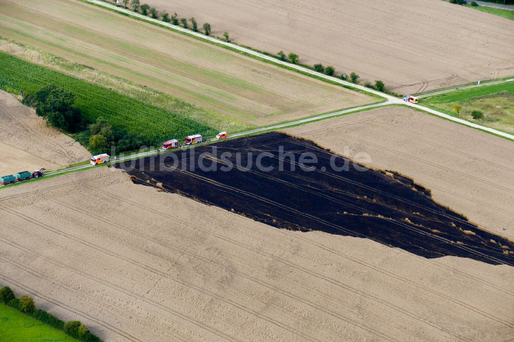 Luftbild Göttingen - Brand in einem Getreidefeld in Göttingen im Bundesland Niedersachsen, Deutschland