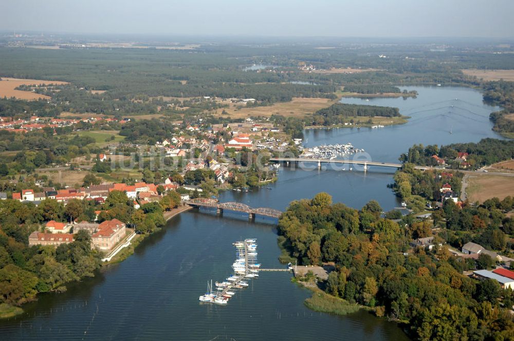 Luftaufnahme Brandenburg OT Plaue - Brandenburg an der Havel OT Plaue am Plauer See mit Brücken