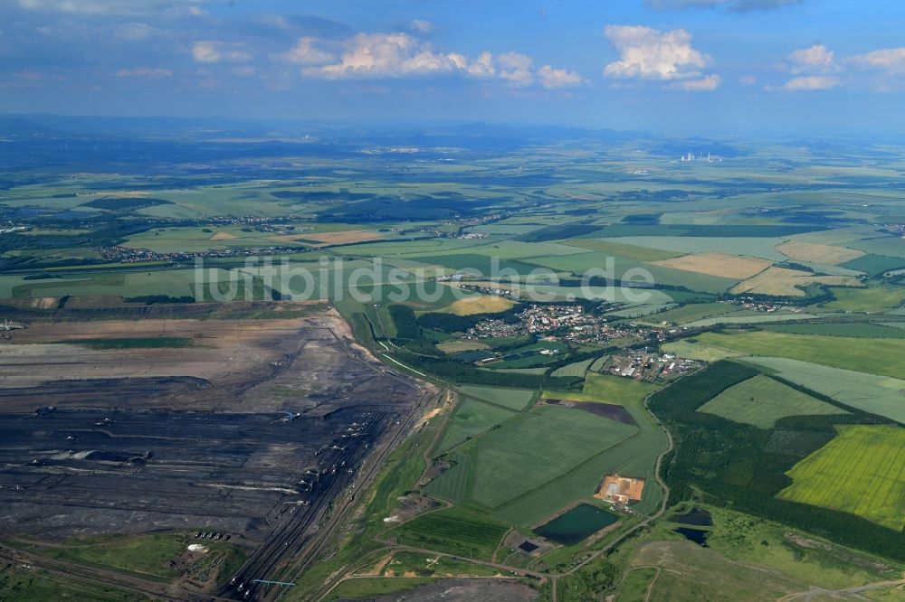 Luftaufnahme Sporice - Braunkohle - Tagebau Povrchovy lom Libous in Sporice in Ustecky kraj - Aussiger Region, Tschechien