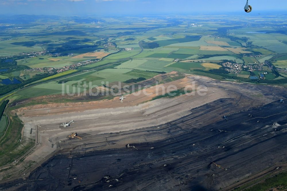 Sporice aus der Vogelperspektive: Braunkohle - Tagebau Povrchovy lom Libous in Sporice in Ustecky kraj - Aussiger Region, Tschechien