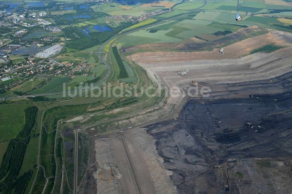 Luftaufnahme Sporice - Braunkohle - Tagebau Povrchovy lom Libous in Sporice in Ustecky kraj - Aussiger Region, Tschechien