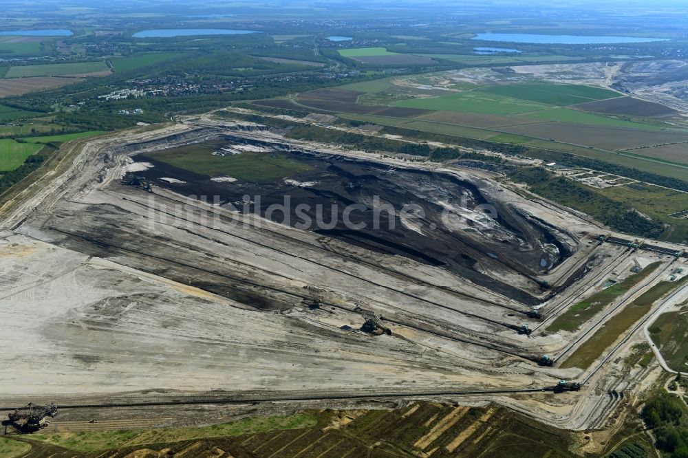 Luftbild Pödelwitz - Braunkohle - Tagebau Vereinigtes Schleehain in Pödelwitz im Bundesland Sachsen, Deutschland