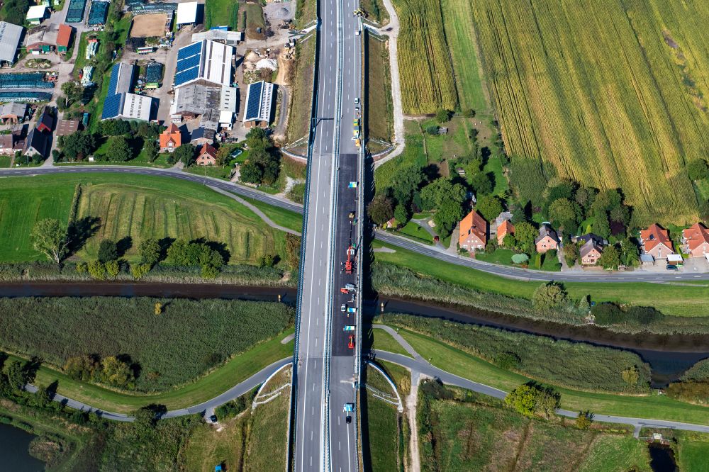 Luftbild Buxtehude - Brückenbau der A26 in Buxtehude im Bundesland Niedersachsen, Deutschland