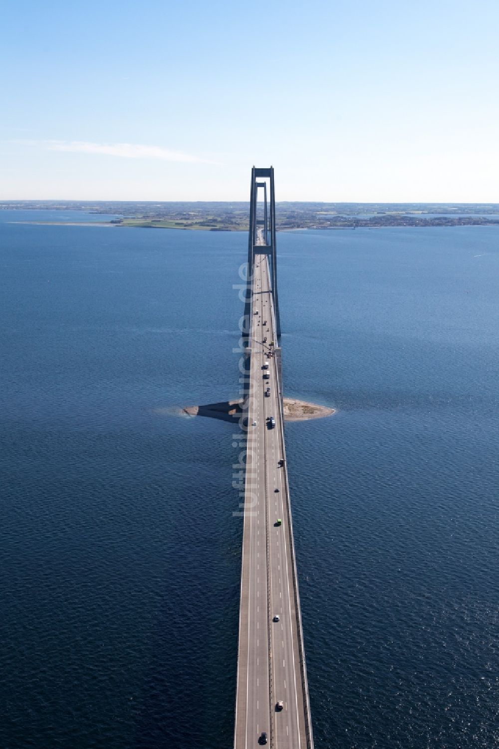 Luftbild Korsoer - Brückenbauwerk über den Großen Belt in Korsoer in Syddanmark, Dänemark