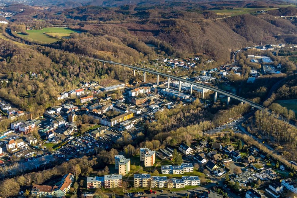 Luftbild Hagen - Brückenbauwerk entlang des Volmeabstieg in Hagen im Bundesland Nordrhein-Westfalen, Deutschland