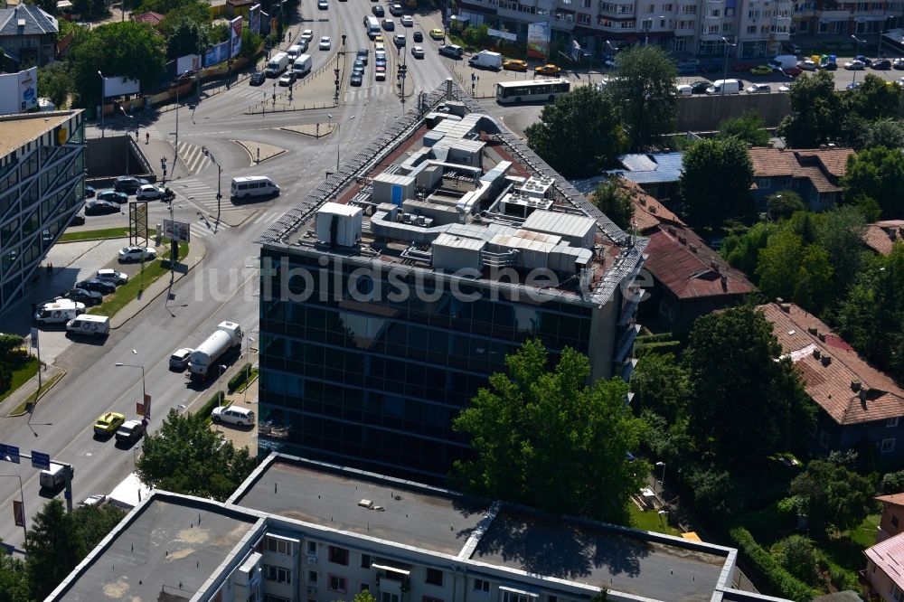 Luftbild Bukarest - Büro- und Geschäfthaus- Gebäudekomplex Banesa Airport Tower in Bukarest in Rumänien