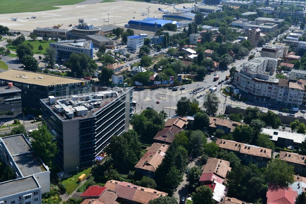 Luftbild Bukarest - Büro- und Geschäfthaus- Gebäudekomplex Banesa Airport Tower in Bukarest in Rumänien