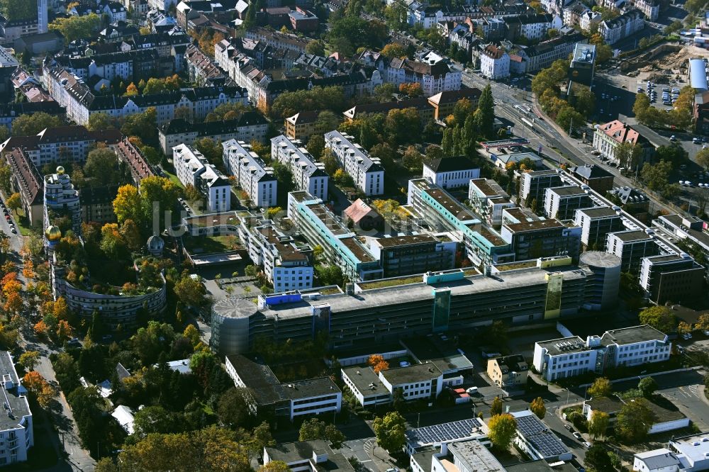 Luftaufnahme Darmstadt - Büro- und Geschäftshaus- Ensemble an der Bad Nauheimer Straße in Darmstadt im Bundesland Hessen, Deutschland