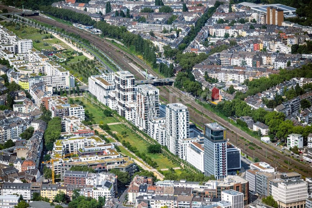 Luftaufnahme Düsseldorf - Büro- und Geschäftshaus- Ensemble Le Quartier Central in Düsseldorf im Bundesland Nordrhein-Westfalen