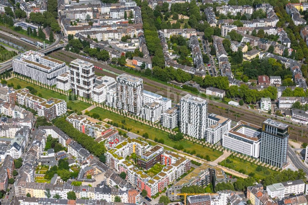 Luftaufnahme Düsseldorf - Büro- und Geschäftshaus- Ensemble Le Quartier Central in Düsseldorf im Bundesland Nordrhein-Westfalen