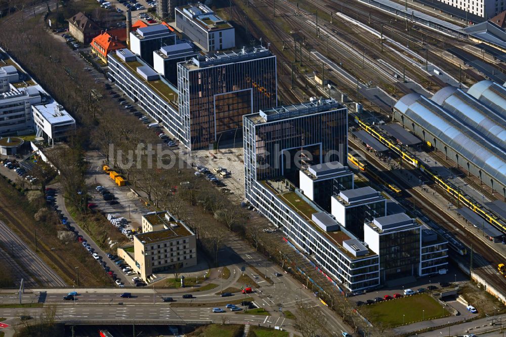 Luftbild Karlsruhe - Büro- und Geschäftshaus im Ortsteil Südweststadt in Karlsruhe im Bundesland Baden-Württemberg, Deutschland