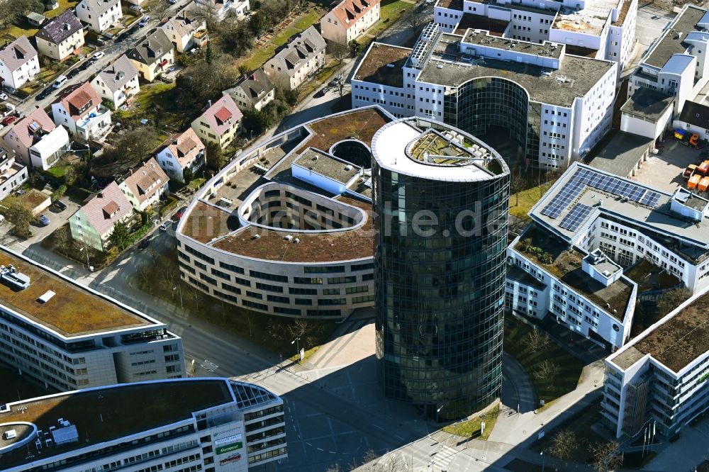 Stuttgart von oben - Büro- und Unternehmensverwaltungs- Hochhaus- Gebäude Coloradoturm in Stuttgart im Bundesland Baden-Württemberg, Deutschland