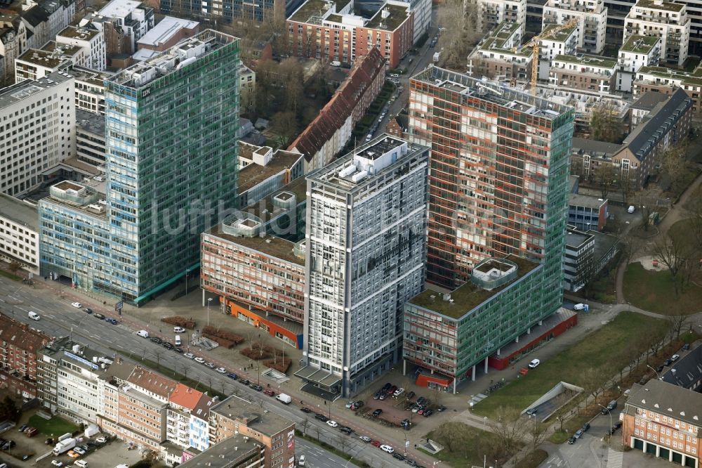 Luftbild Hamburg - Büro- und Unternehmensverwaltungs- Hochhaus- Gebäude IBM Germany GmbH in Hamburg, Deutschland