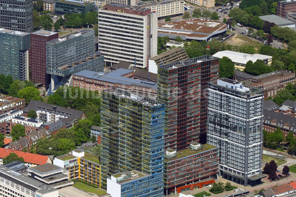 Luftbild Hamburg - Büro- und Unternehmensverwaltungs- Hochhaus- Gebäude IBM Germany GmbH in Hamburg, Deutschland
