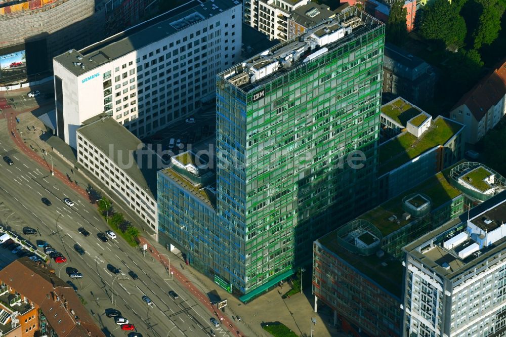 Luftbild Hamburg - Büro- und Unternehmensverwaltungs- Hochhaus- Gebäude im Ortsteil Sankt Georg in Hamburg, Deutschland