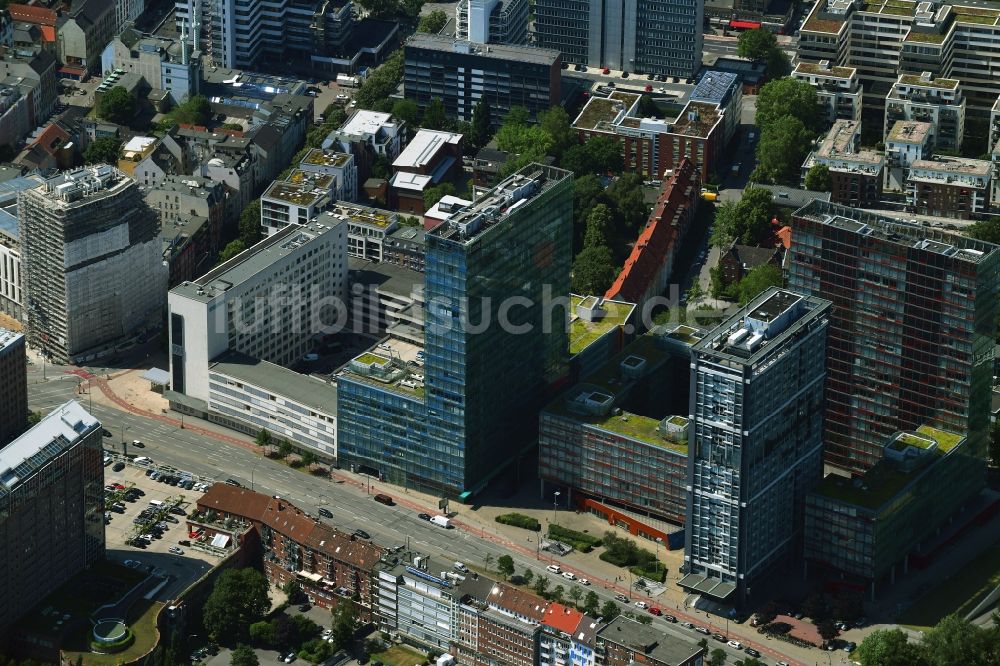 Luftbild Hamburg - Büro- und Unternehmensverwaltungs- Hochhaus- Gebäude im Ortsteil Sankt Georg in Hamburg, Deutschland