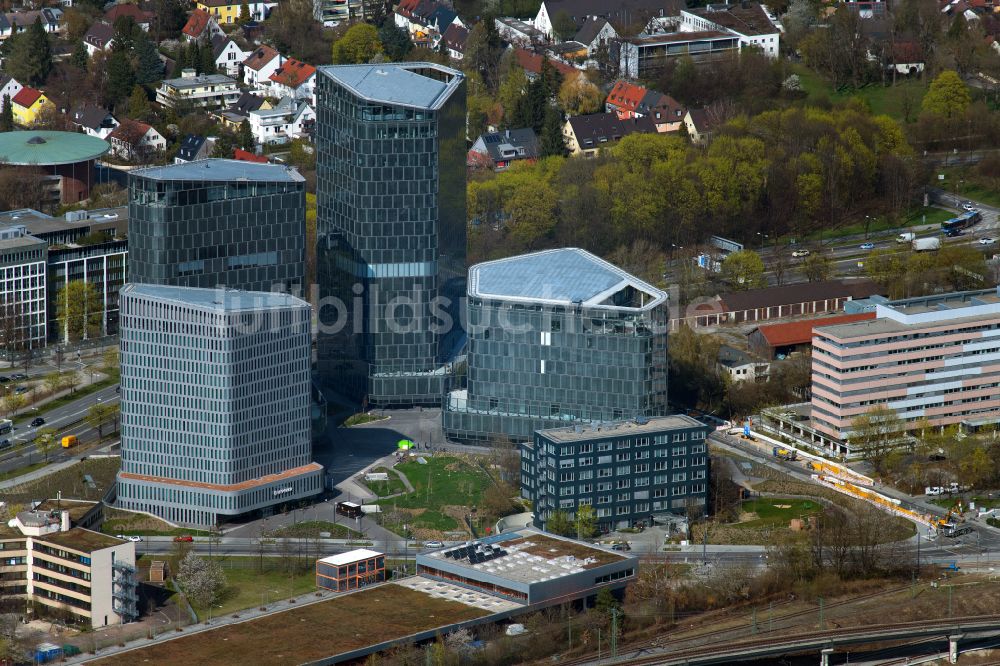 Luftaufnahme München - Bürogebäude- Ensemble Bavaria Towers an der Truderinger Straße in München im Bundesland Bayern, Deutschland
