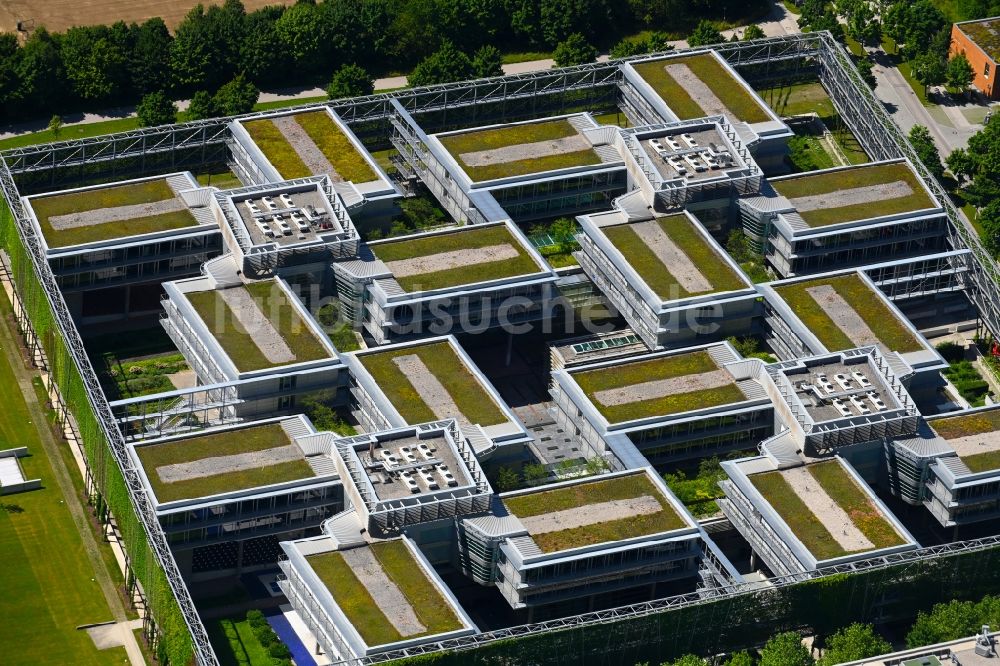 Luftbild Unterföhring - Bürogebäude des Geschäftshauses der Allianz Campus Unterföhring in Unterföhring im Bundesland Bayern, Deutschland