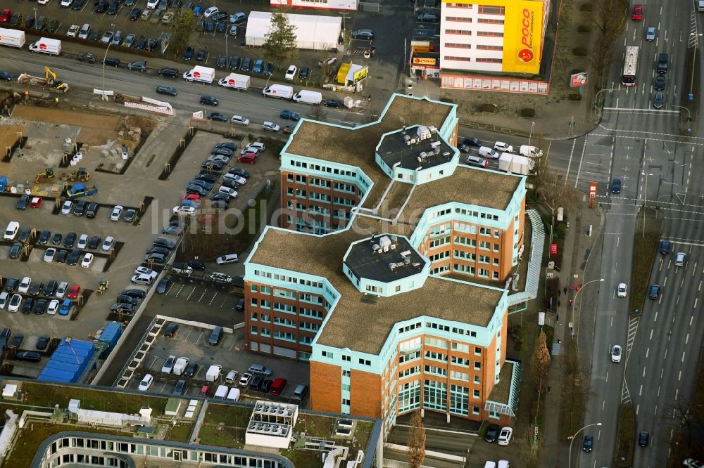 Hamburg aus der Vogelperspektive: Bürogebäude des Geschäftshauses Azur Plaza im Ortsteil Wandsbek in Hamburg, Deutschland