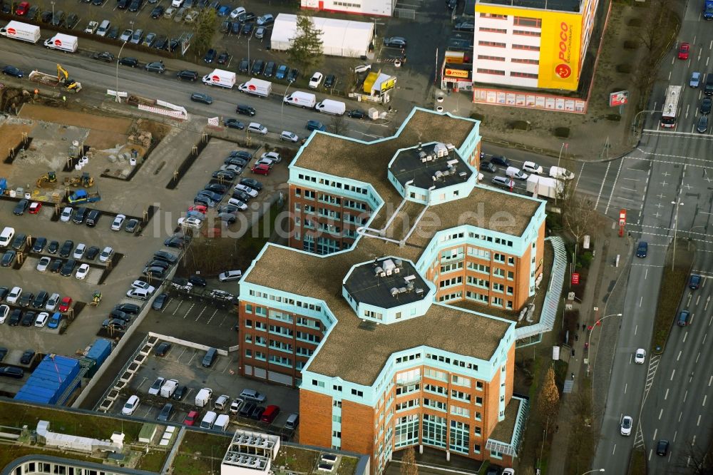 Luftaufnahme Hamburg - Bürogebäude des Geschäftshauses Azur Plaza im Ortsteil Wandsbek in Hamburg, Deutschland