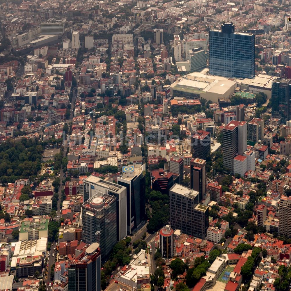Luftaufnahme Ciudad de Mexico - Bürogebäude des Geschäftshauses Federal Court of Administrative Justice in Ciudad de Mexico in Mexiko