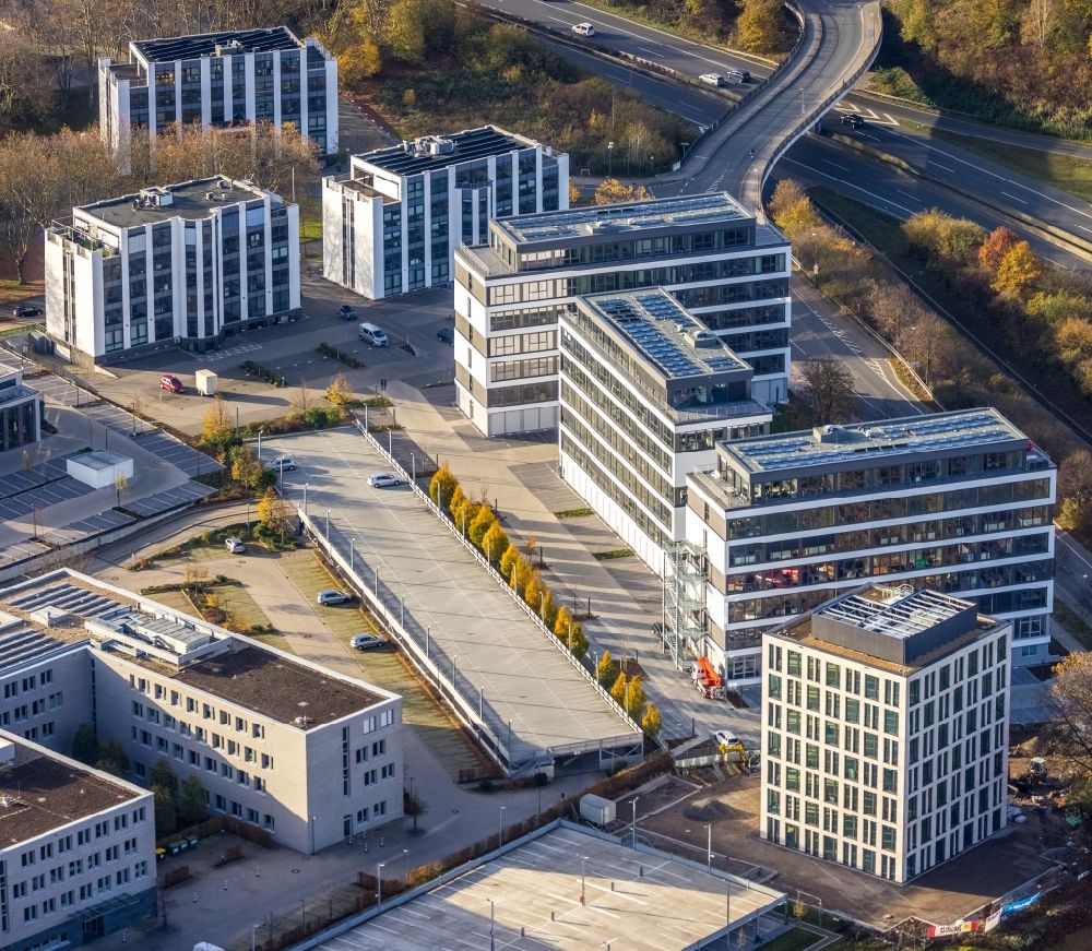 Dortmund von oben - Bürogebäude des Geschäftshauses an der Freie-Vogel-Straße in Dortmund im Bundesland Nordrhein-Westfalen, Deutschland