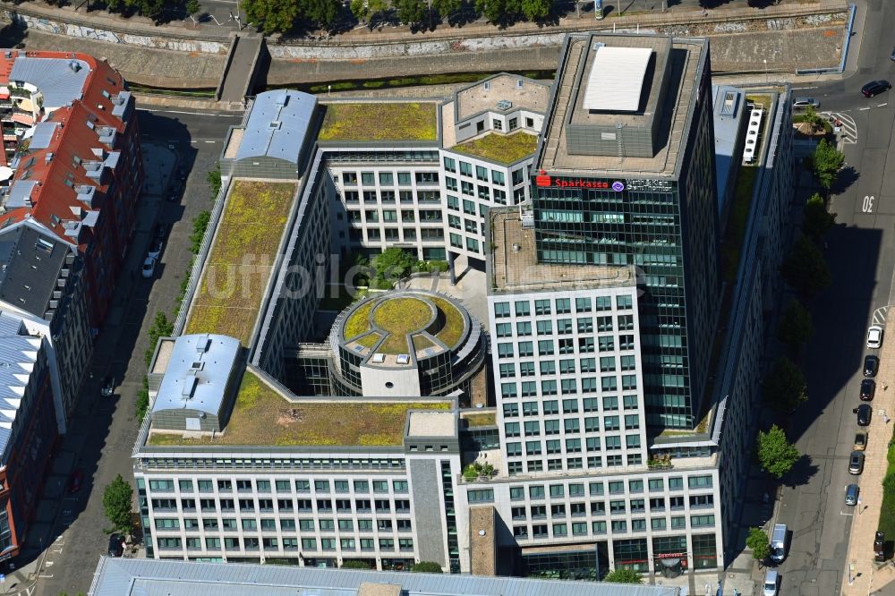 Leipzig von oben - Bürogebäude des Geschäftshauses Löhrs Carré in Leipzig im Bundesland Sachsen, Deutschland