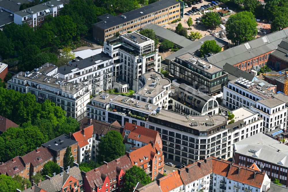 Hamburg von oben - Bürogebäude des Geschäftshauses im Ortsteil Ottensen in Hamburg, Deutschland