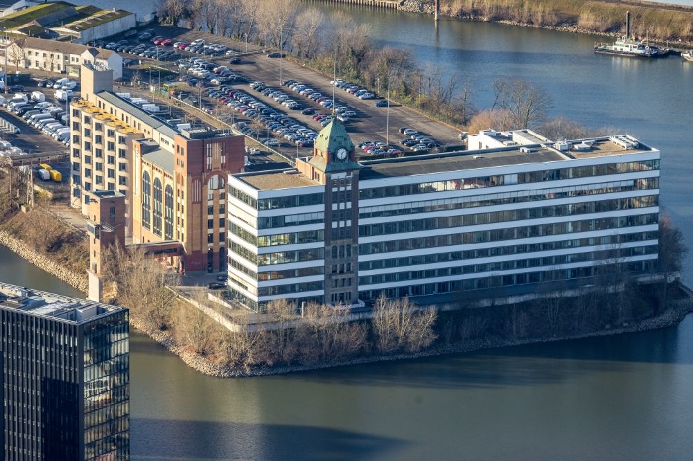 Luftbild Düsseldorf - Bürogebäude des Geschäftshauses an der Plange Mühle in Düsseldorf im Bundesland Nordrhein-Westfalen, Deutschland