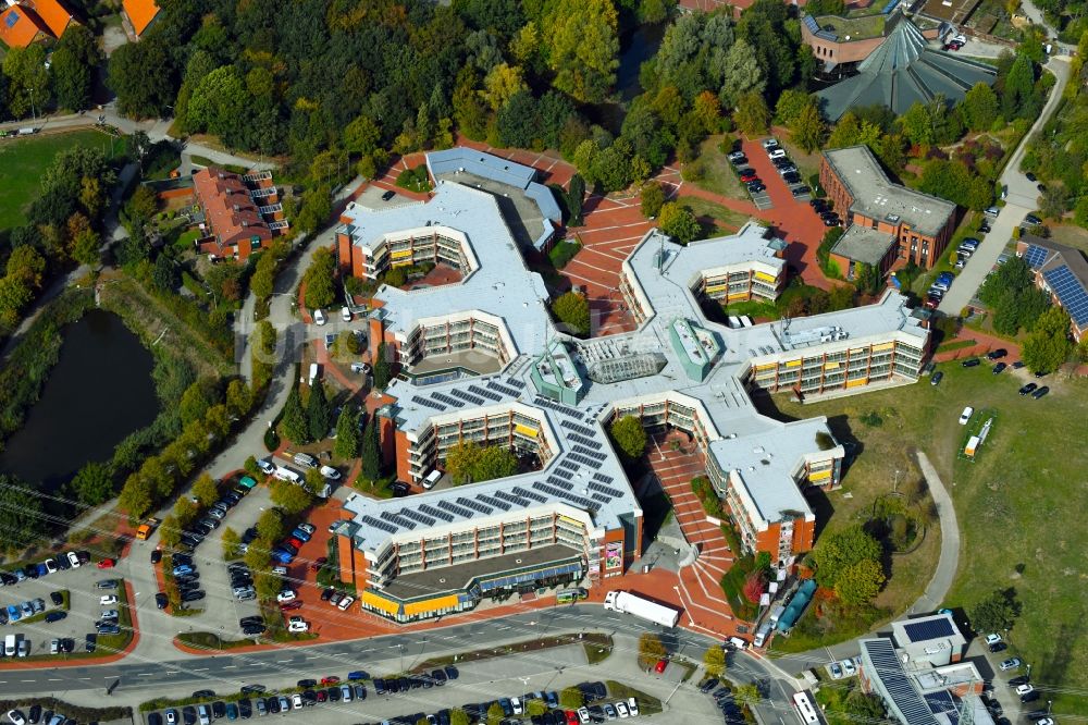 Osnabrück aus der Vogelperspektive: Bürogebäude des Geschäftshauses am Schölerberg in Osnabrück im Bundesland Niedersachsen, Deutschland