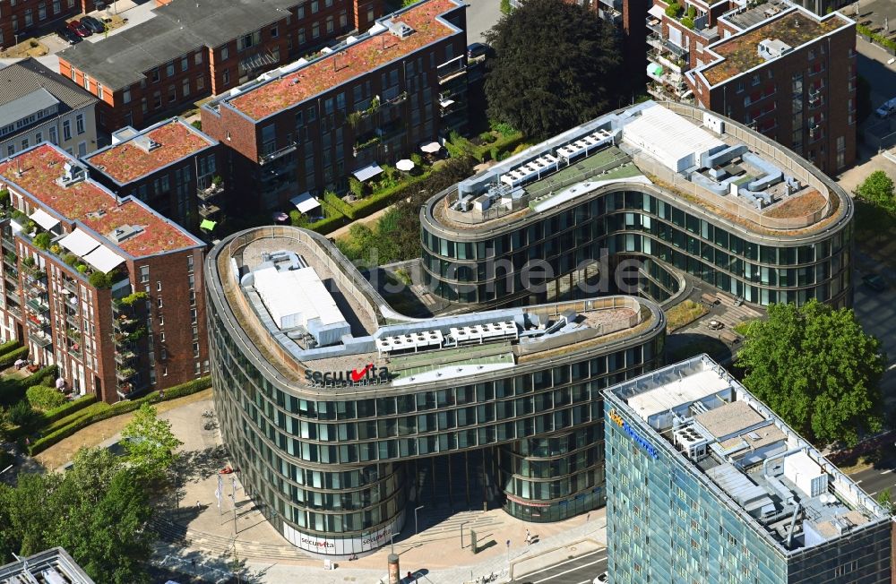 Hamburg aus der Vogelperspektive: Bürogebäude des Geschäftshauses Securvita in Hamburg, Deutschland