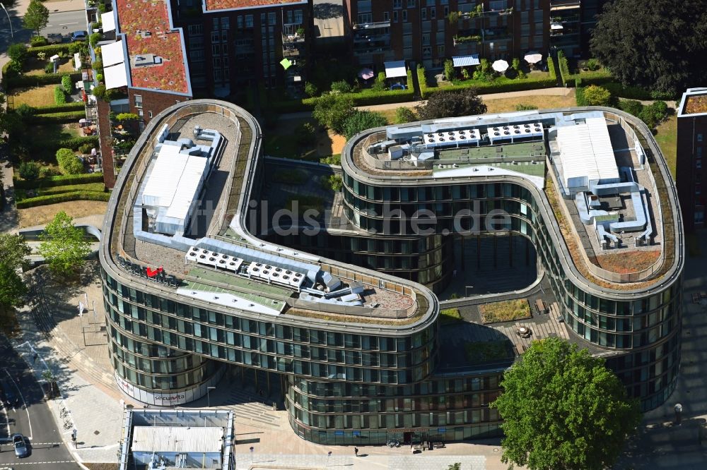 Hamburg von oben - Bürogebäude des Geschäftshauses Securvita in Hamburg, Deutschland
