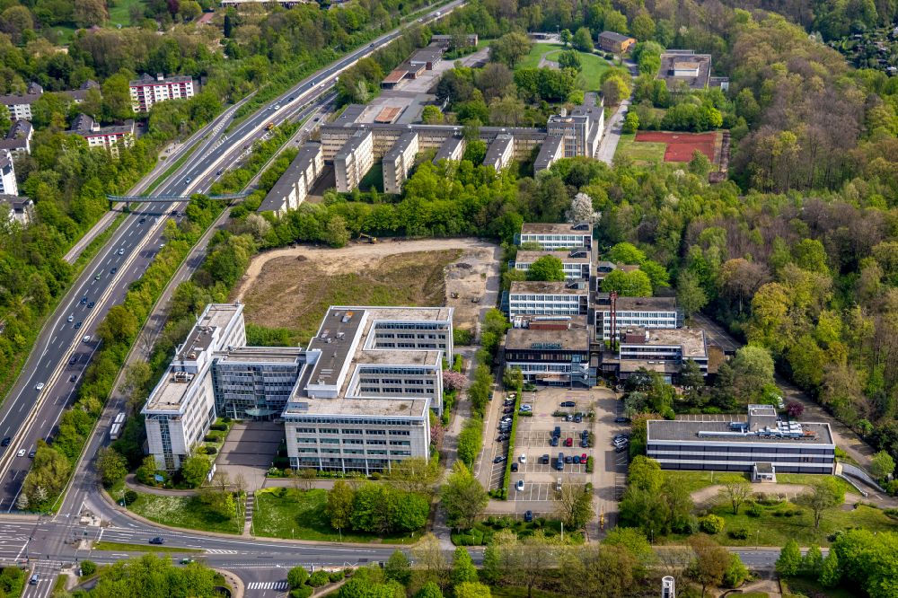 Luftbild Essen - Bürogebäude des Geschäftshauses an der Theodor-Althoff-Straße in Essen im Bundesland Nordrhein-Westfalen, Deutschland